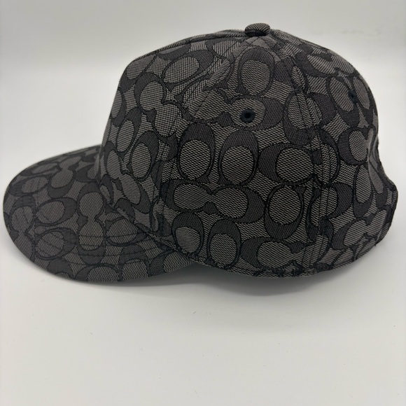 Men’s COACH Charcoal/Black Logo Baseball Cap - Picture 3 of 6